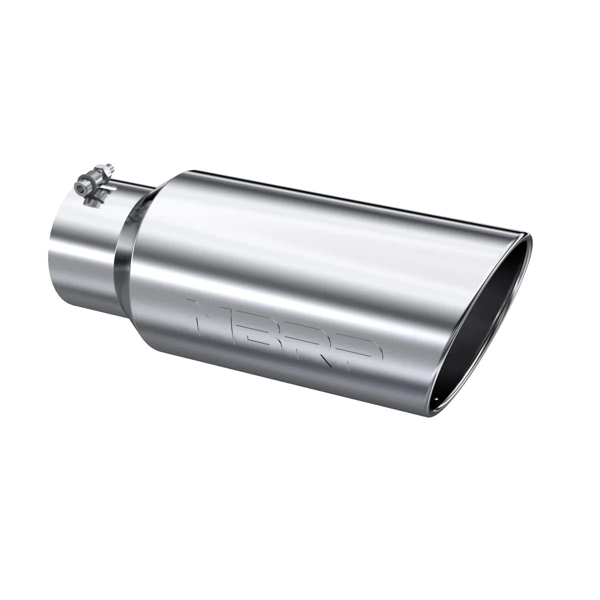 Armor Pro Exhaust Tip; 5 in. Inlet Diameter; 7 in. Outlet Diameter; 18 in. Length; Rolled End; T304 Stainless Steel; Mirror Polished;