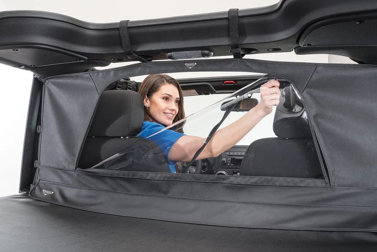 Jeep JK Zip Down WindStopper For 07- 18 Wrangler JK 4 Door Black Diamond MasterTop