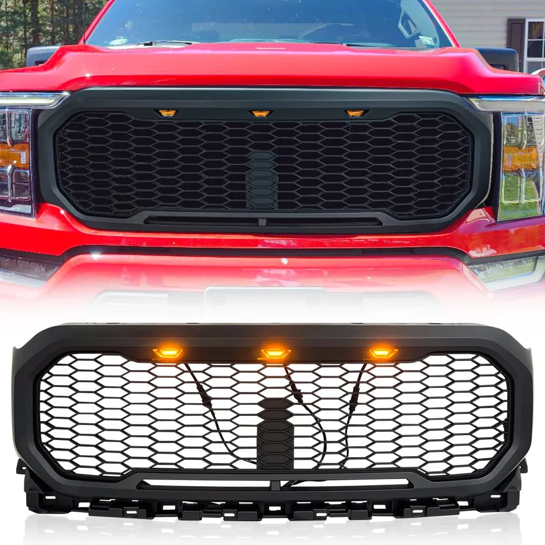 American Modified Amfmaa00122 Mesh Grille With Amber Lights
