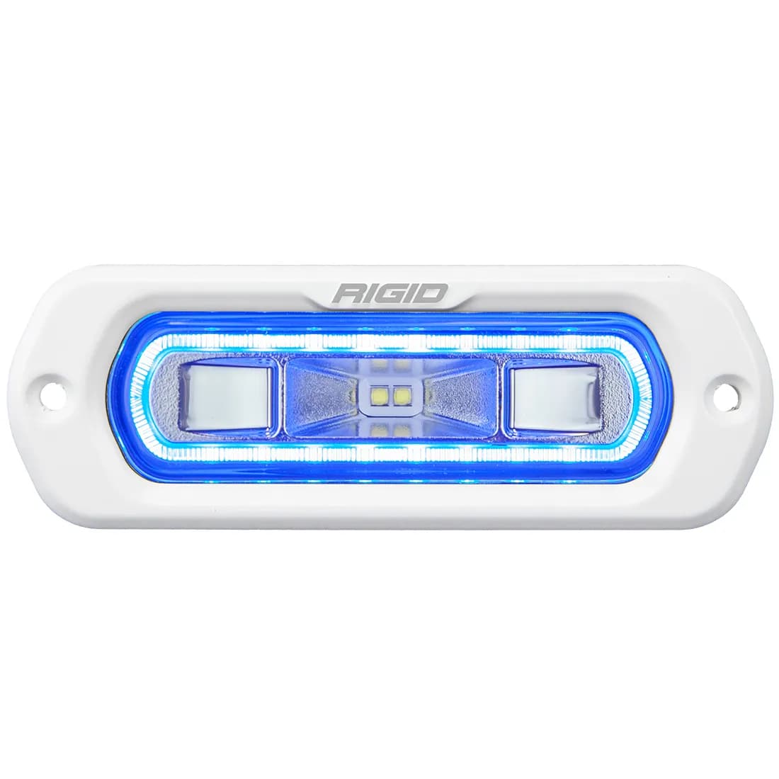 RIGID Industries SR-L Series Marine Spreader Pod 2 Wire Flush Mount White Housing With Blue Halo