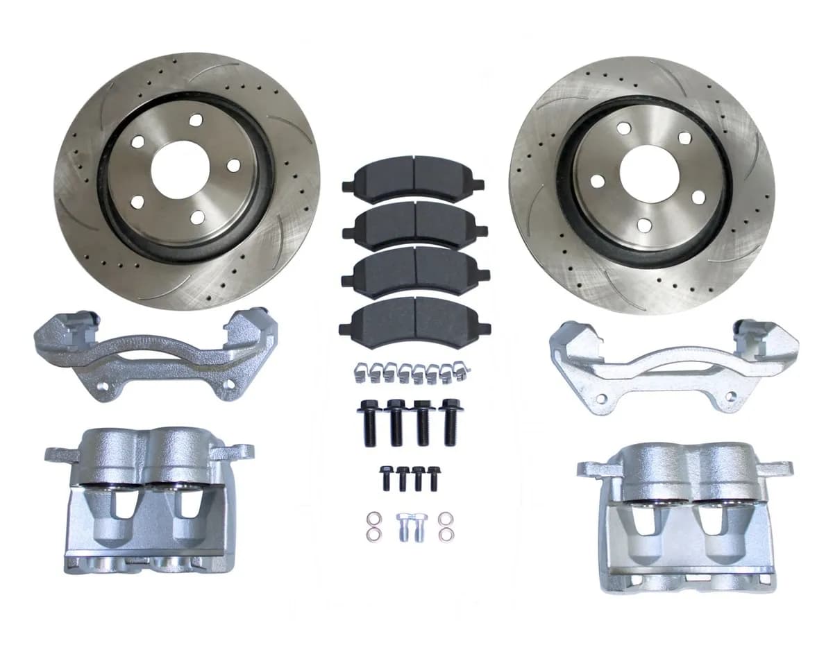 Front Big Brake Kit w/ 13 Drilled & Slotted Rotors For 0718 Jeep JK Wranglers