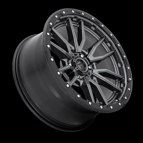 Aluminum Wheels 17X9 Rebel D680 6 On 139.7 Matte Gunmetal Gray Black Bead Ring 106.1 Bore 1 Offset Fuel Off Road Wheels