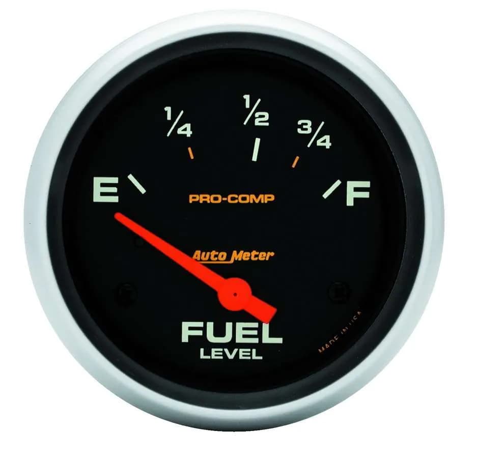 Gauge, Fuel Level, 2 5/8", 73OE to 10OF, Elec, Pro-Comp