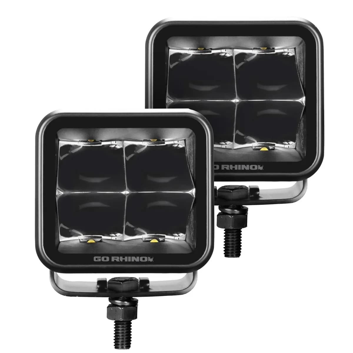go Rhino 750400321scs Blackout Series - Cubeit 3x3 LED Cube Spot Lights, Pair