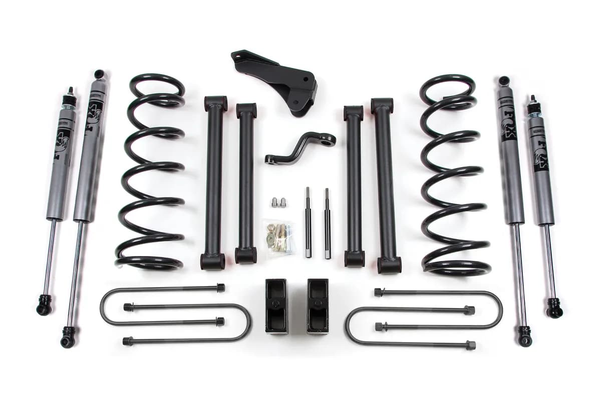 2008 Dodge 2500 3500 5 Suspension Lift Kit Front Coil Rear Block - Fox 2.0 Adventure Series Shocks