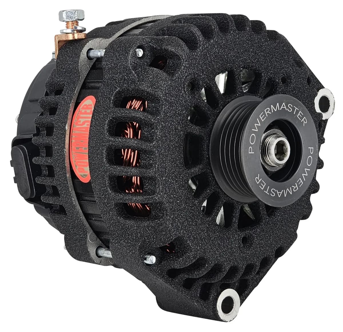Alternator; GM AD244; 220 Amp; 6 Groove Pulley; Black Wrinkle Finish;