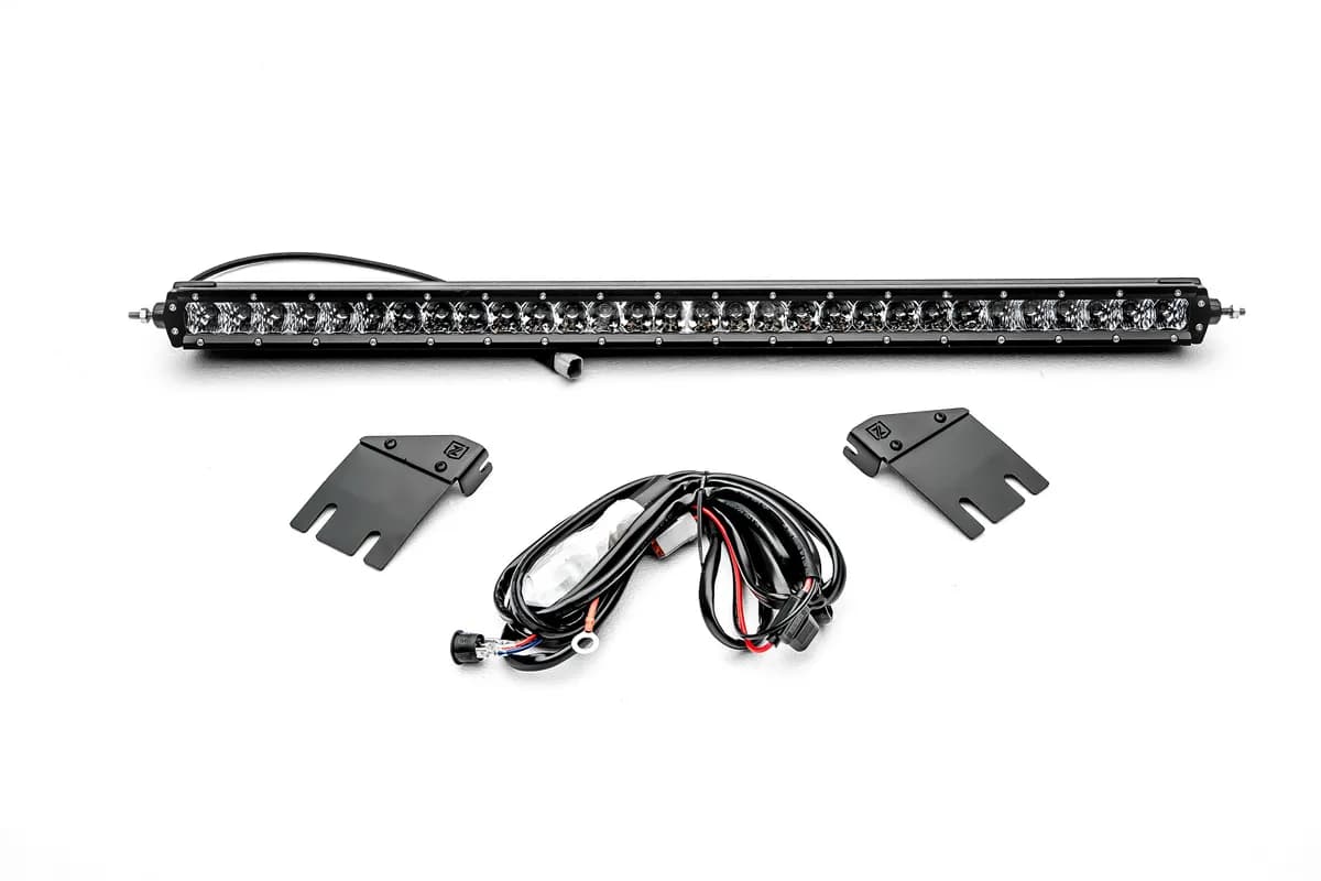 ZROADZ Hood Cowl Mount w/30in Slim LED Light Bar and Wiring Harness - JT/JL