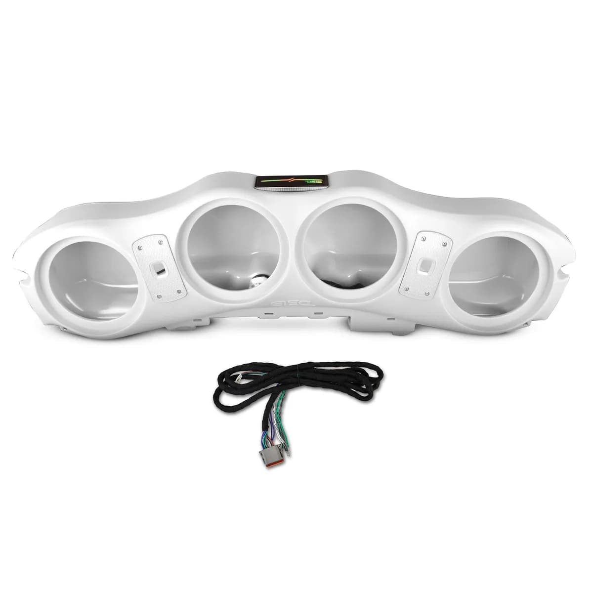 Overhead Soundbar | Fits 4 x 8” DS18 Speakers | Digital LED Ligths Logo Badge | 2024-Up | White