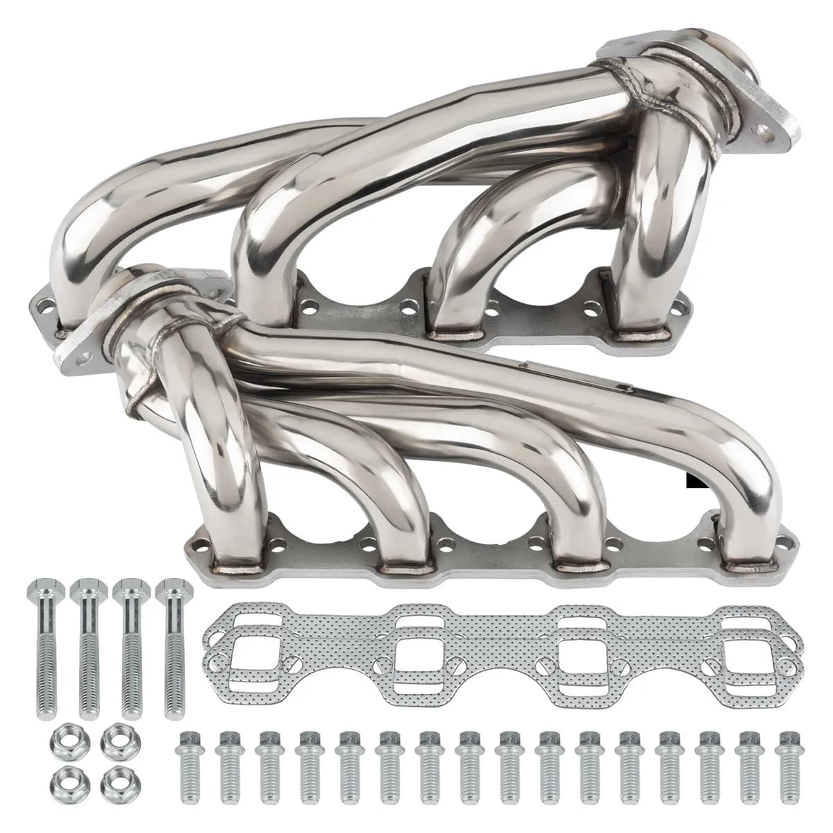 Shorty Exhaust Header 79-93 Ford Mustang 50 Hardware/Gaskets Incl Polished 304 Stainless Steel Pypes Exhaust