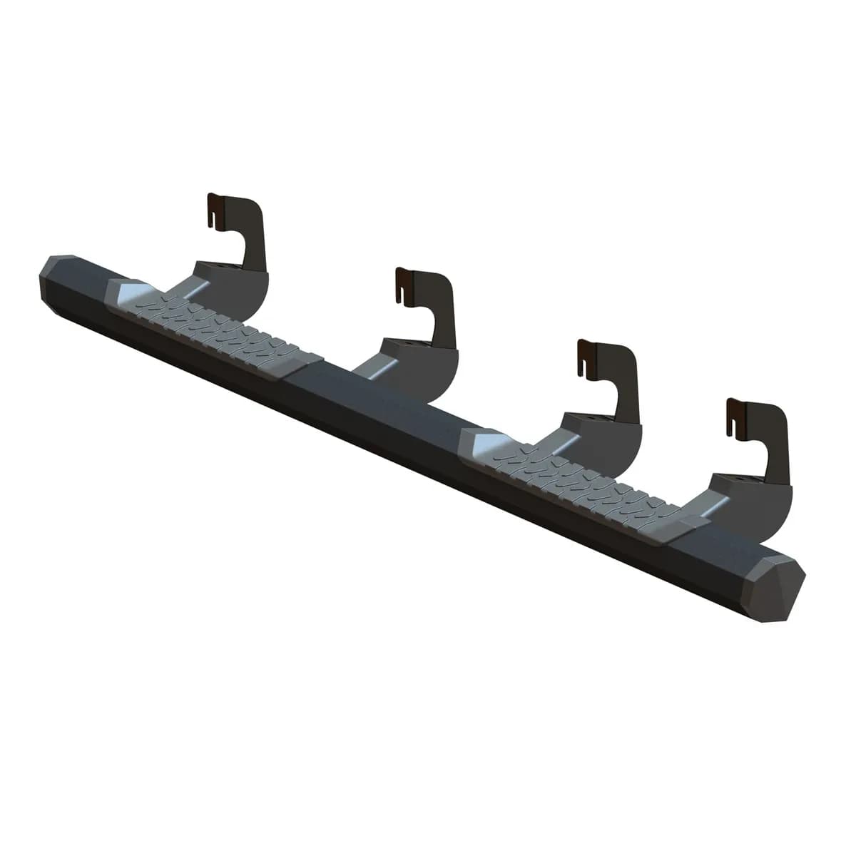 OCTA Series Nerf Bar; Aluminum; Black Powder Coat Finish;
