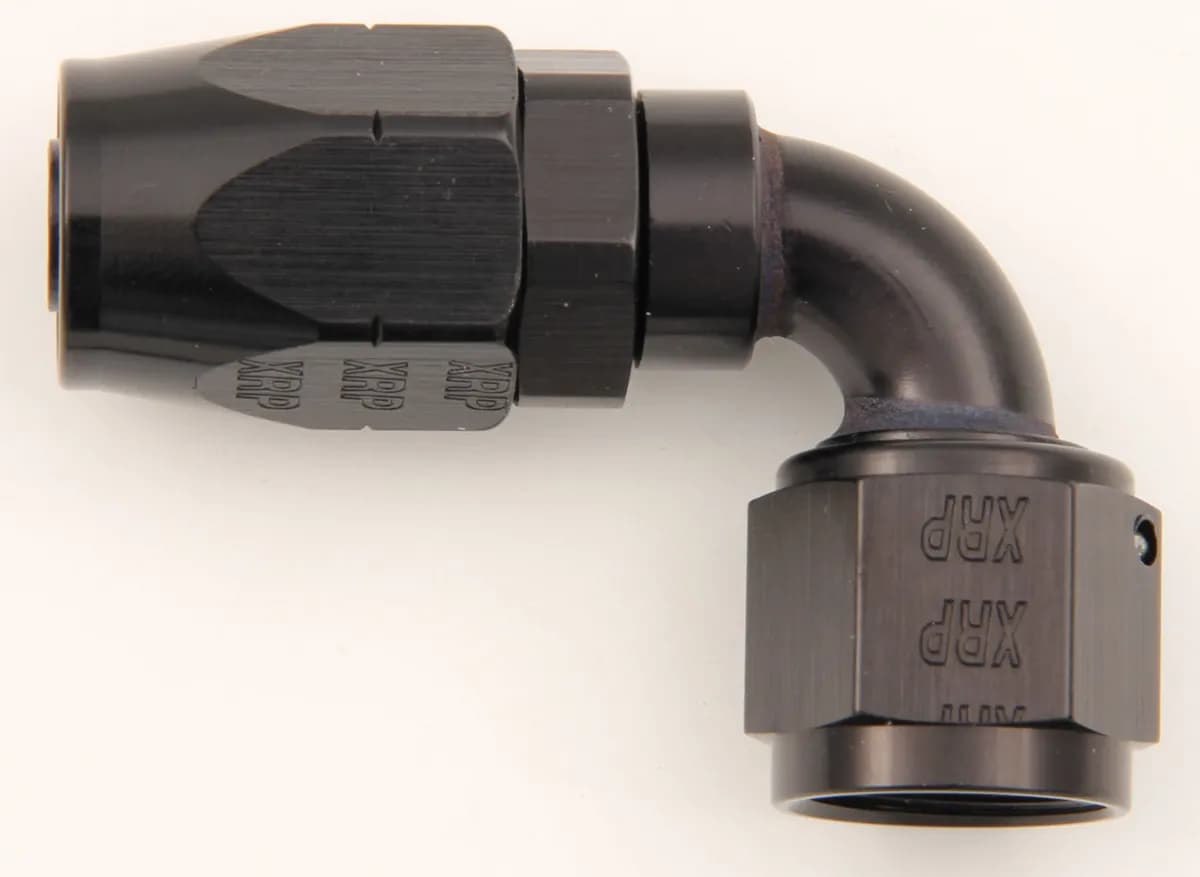 #16 90 Deg Dbl Swivel Hose End Black