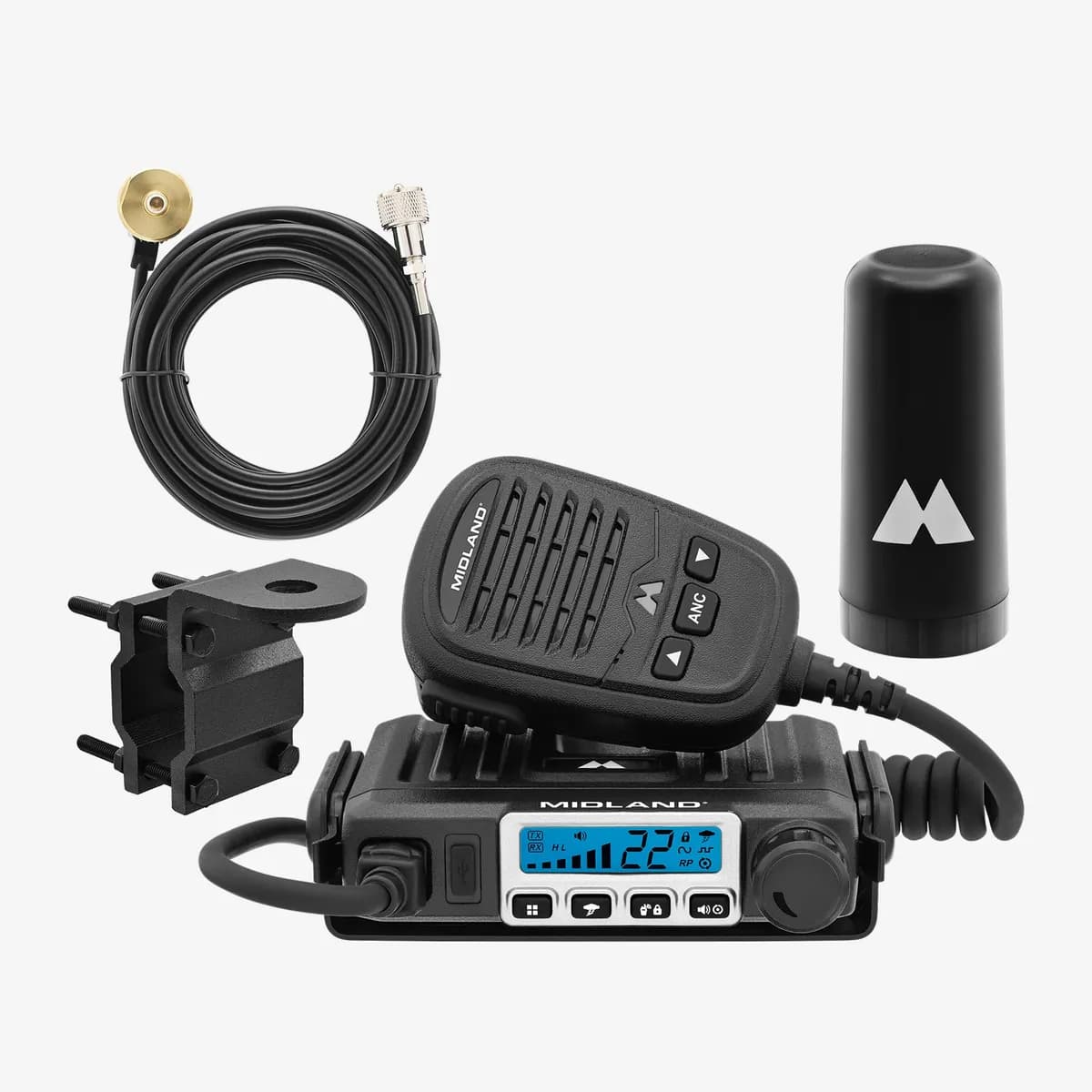 MXT115 Mobile with Mirror Mount 3dB Gain Antenna Rollbar Mount 6M Antenna Cable