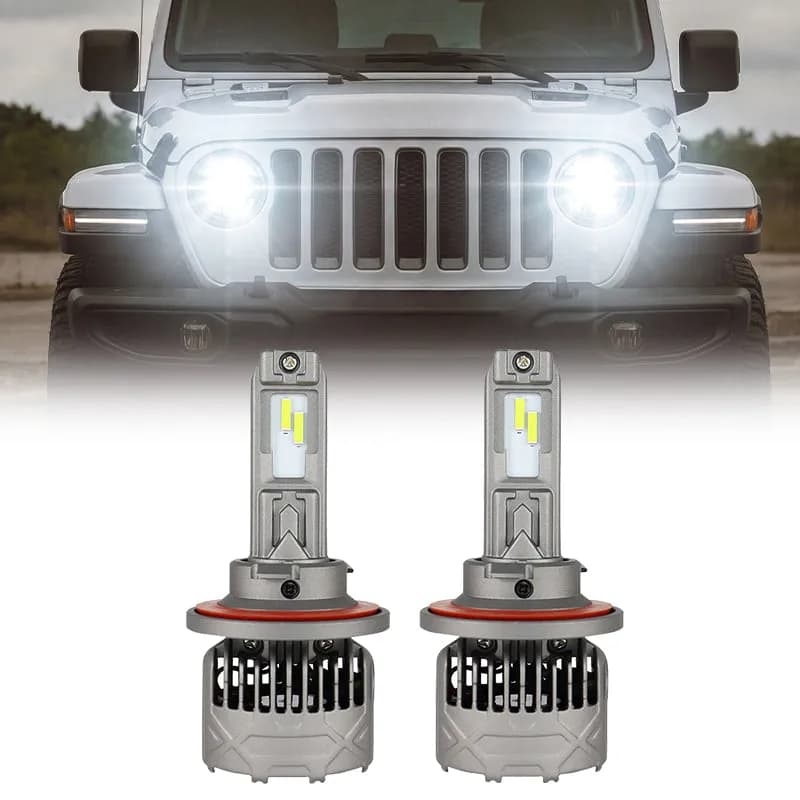 13000LM 110W Fit For 2018-2025 Jeep Wrangler Sport H13 LED Headlight Bulbs High Luminosity | SP Pro Series