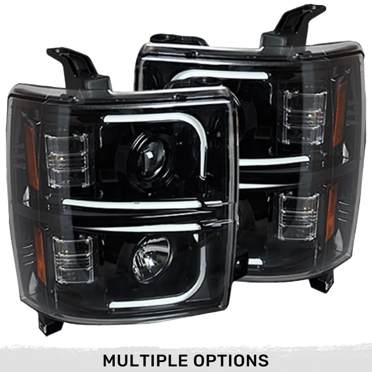 Chevrolet Silverado 25003500 Heavy Duty 14-19 3rd Gen Projector Headlights w Ultra High Power Smooth Oled Halos And