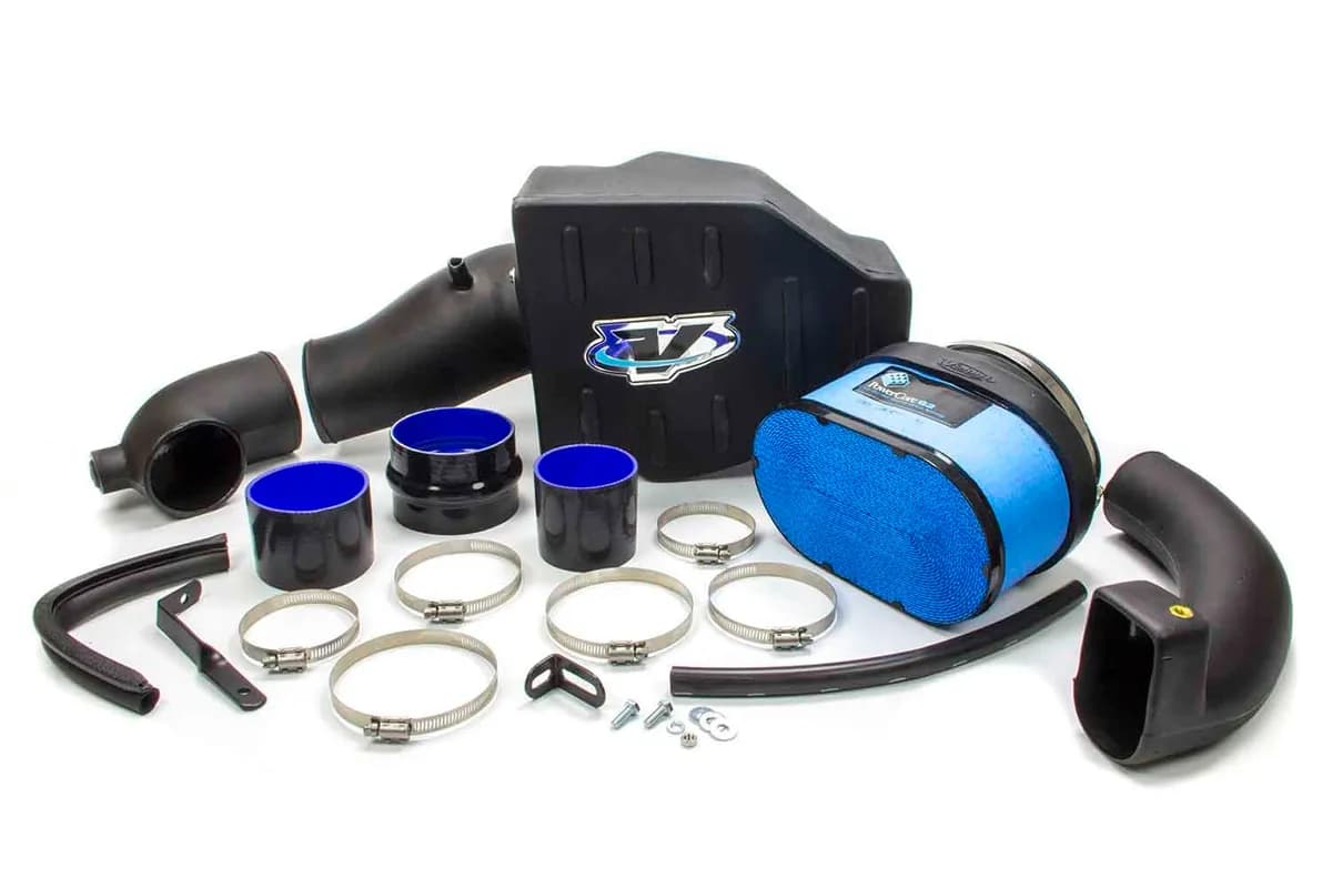 Cold Air Intake Kit; Incl. Closed Filter Box/Air Duct/PowerCore® Filter/Connectors/Clamps;