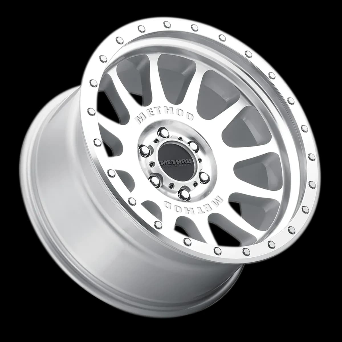 Aluminum Wheels 20x10 NV MR605 Bolt Pattern 6 On 139.7 Offset -24 Lip Size 2.83 Machined Silver SL Clear Coat Method