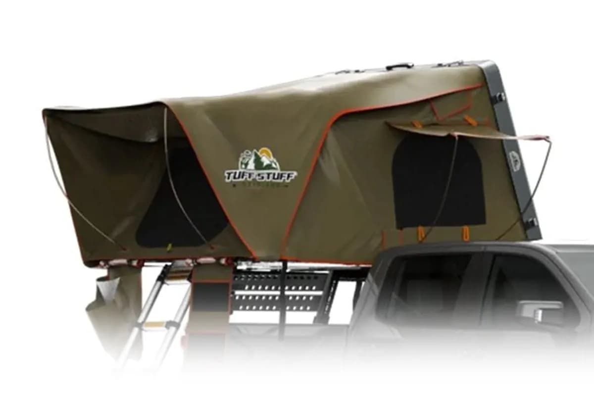 Tuff Stuff Overland Ts-Rtt-Cs-Gr Alpha™ Hard Top Side Open Tent, Gray, 4 Person