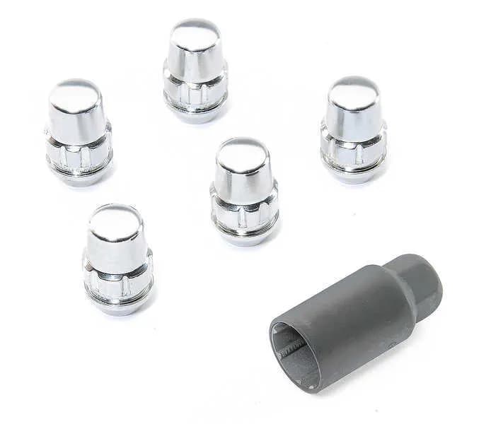 Original Gorilla Lock Set Acorn Bulge 3/4" Hex 1/2"-20 Chrome Set of 5 71481NB5