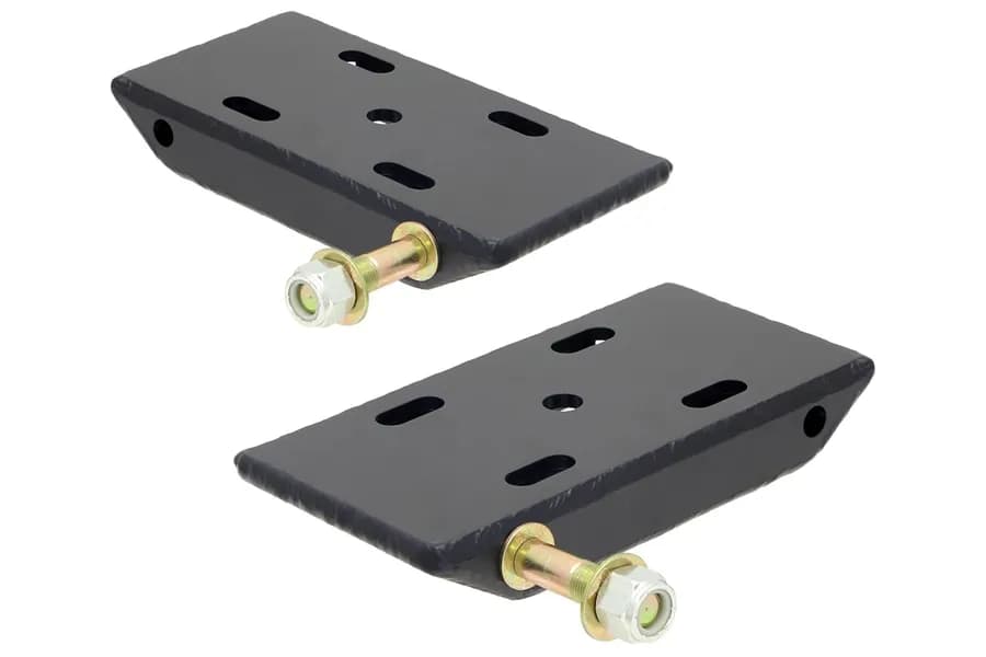 HD Leaf Spring Plates For Use w/2 1/2 Inch Springs 76-86 CJ 87-95 Wrangler YJ Front Or Rear Includes Replaceable Shock Mounts Pair RockJock 4x4