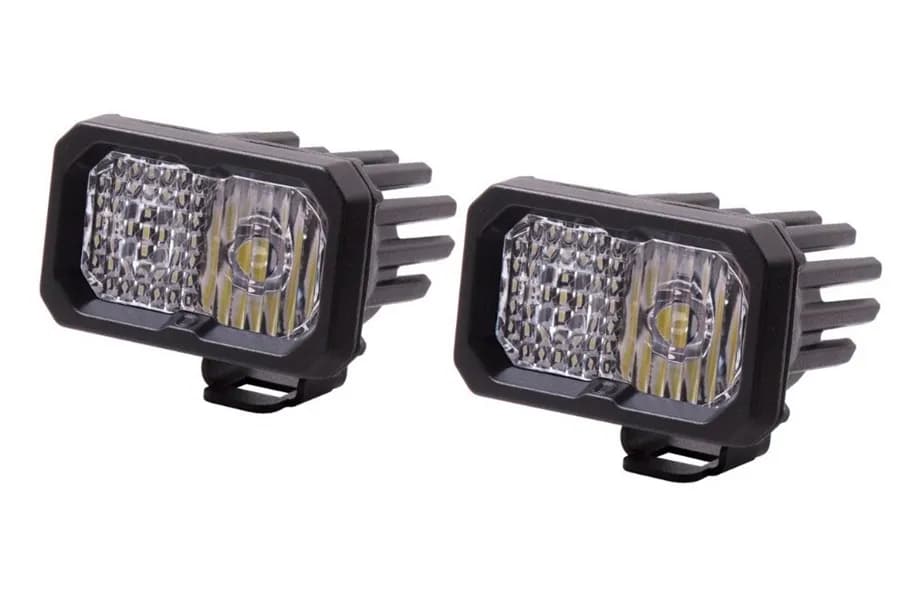 Diode Dynamics Stage Series C2 2in Sport White Combo LED Pods, Amber Backlight - Pair