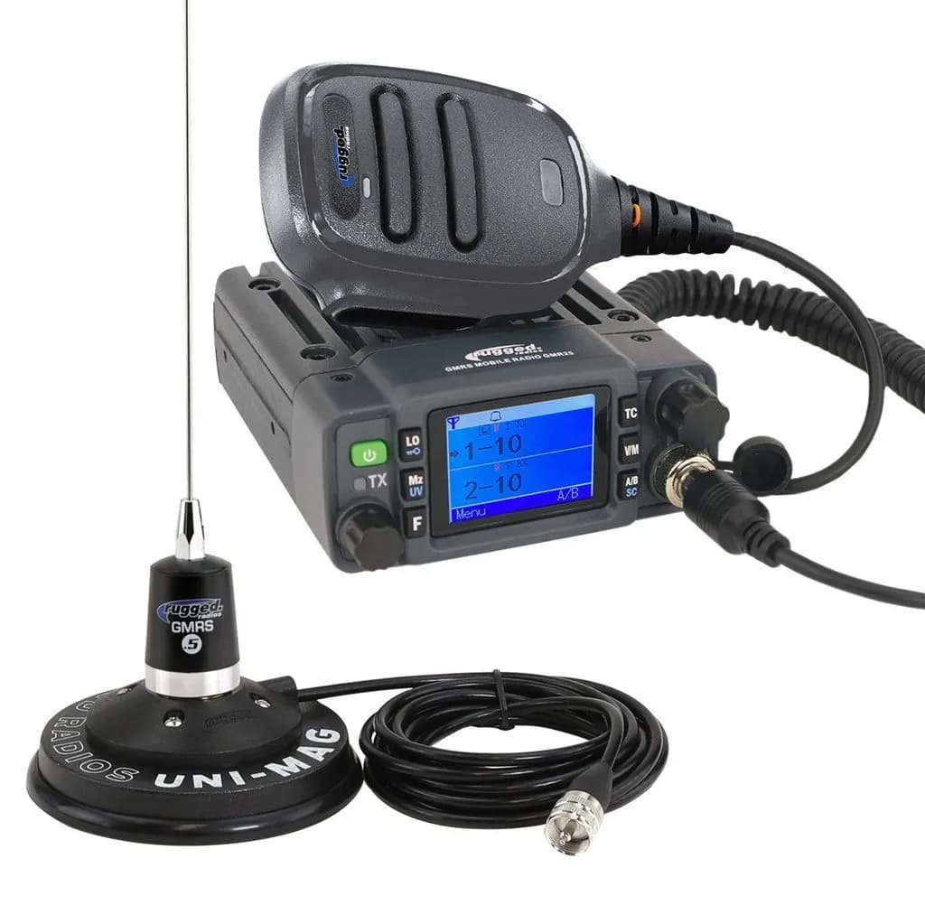 Rugged Radios Radio Kit - GMR25 Waterproof GMRS Band Mobile Radio w/ Antenna - 25 Watt