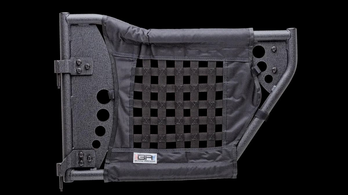 Trail Doors; Gen III; Pair; Rear; Steel; Nylon Webbing Included; Textured Black Powder Coat;