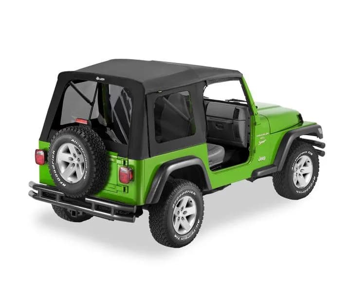 Black Denim Supertop Classic Supertop Classic Replacement Soft Top Jeep 97-06 Wrangler; No doors included; Tinted side and rear windows
