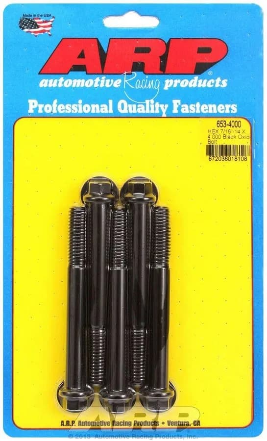 7/1614 x 4.000 Hex Black Oxide Bolts