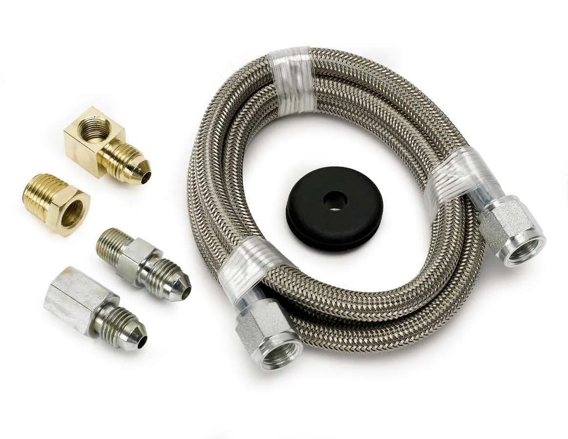 Autometer 3229 Line, Braided Stainless Steel, #4 Dia., 4ft. Length, -4an And 1/8 Nptf Fittings