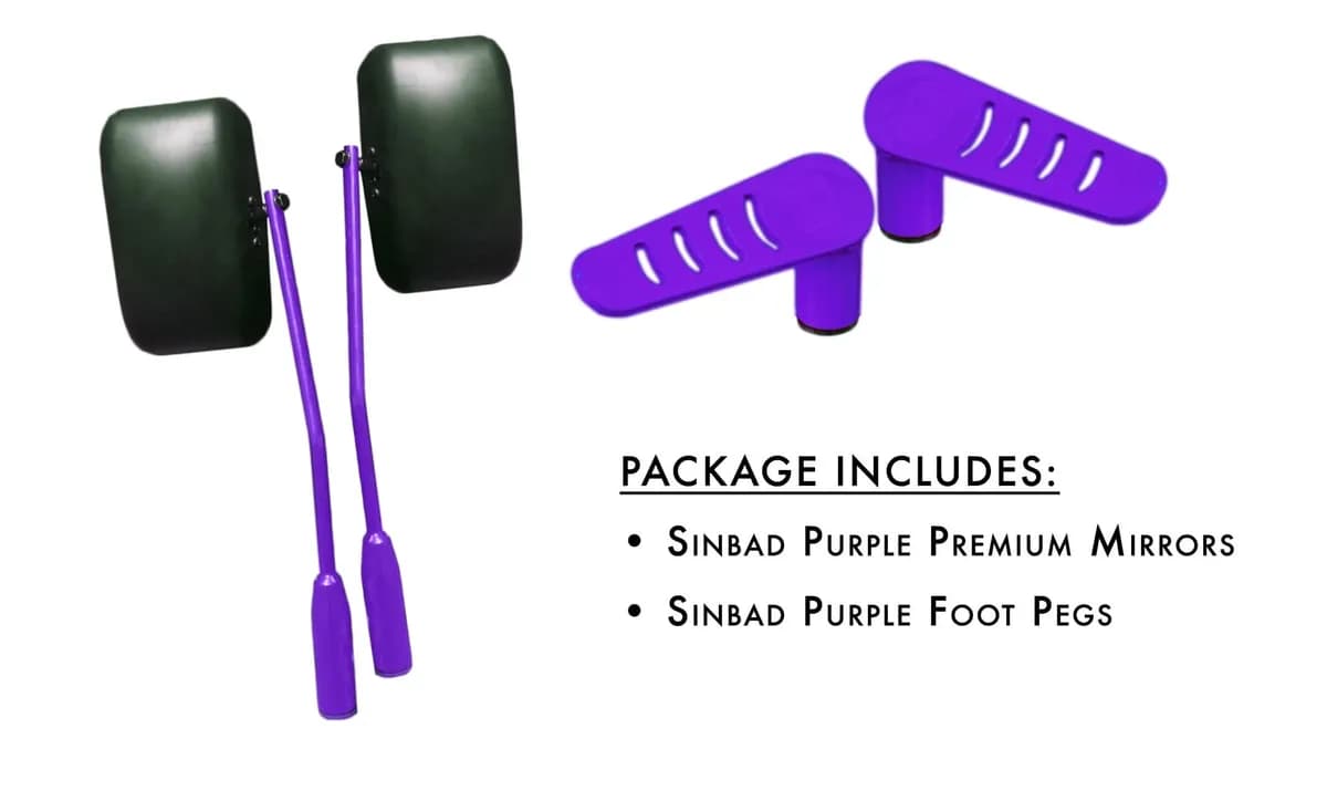 Exterior Accessories 2019 to Present Mirror and Foot Peg Kit Sinbad Purple