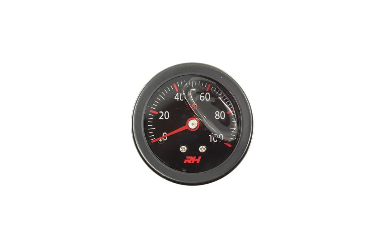 Liquid Filled Fuel Pressure Gauge1/8 in Npt Inlet100psiall Black Finish