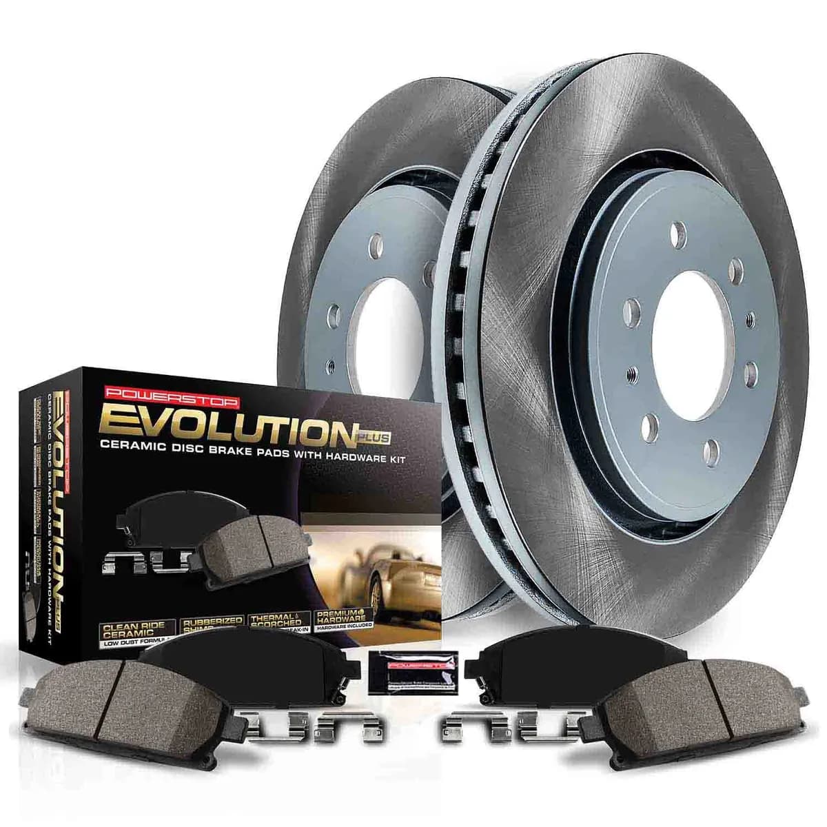 Z17 Semi Coated Rotor Kit: Coated Rotors; Ceramic Pads W/Hardware