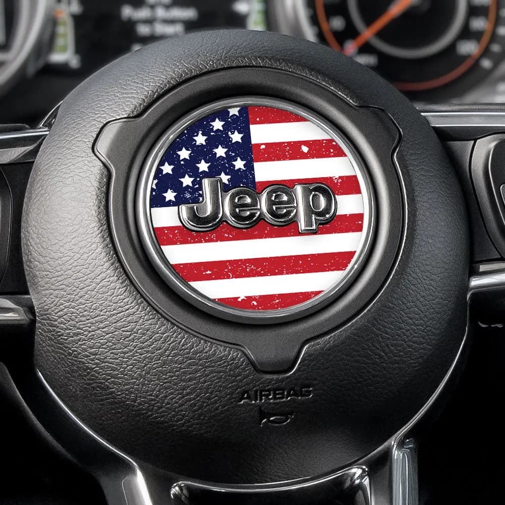 Distressed Old Glory Steering Wheel Decal