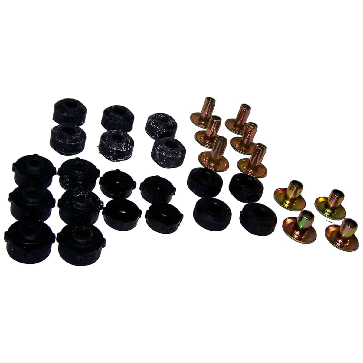 Body Mounting Kit; Incl. Mount Bushings/Retainers/Washer/Bushings; w/Steel Body;
