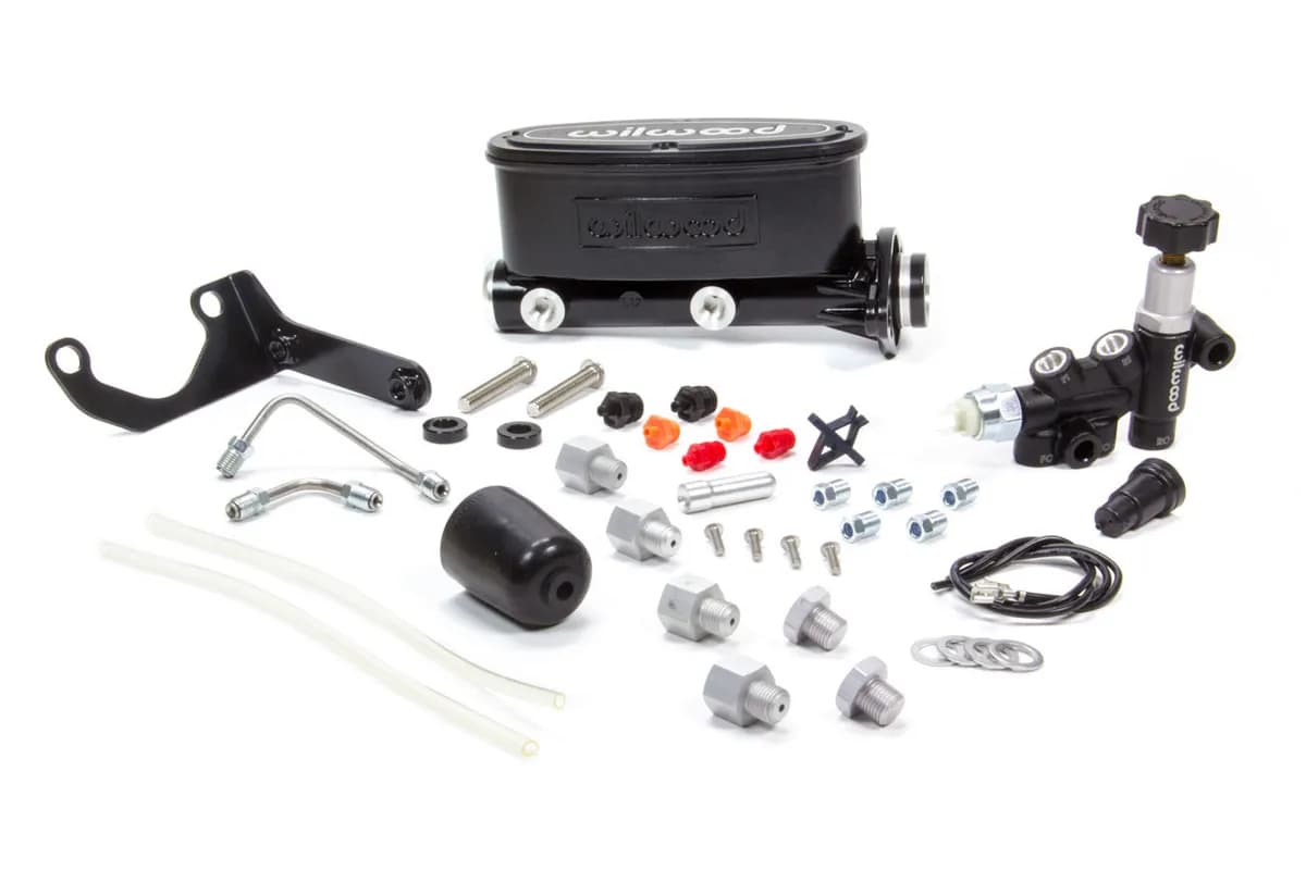 hv Tandem M/C Kit w/ Bracket & Prop Valve1 1/8in Boreblack