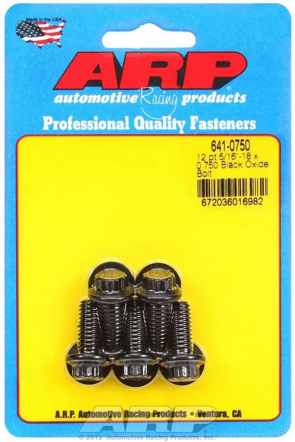 516-18 x 0.750 12pt black oxide bolts