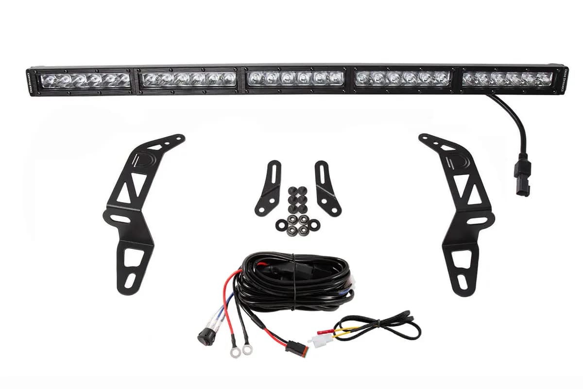 Diode Dynamics - SS30 Bumper Bracket Kit for 2018-2024 Jeep JL Wrangler/Gladiator, White Driving Single