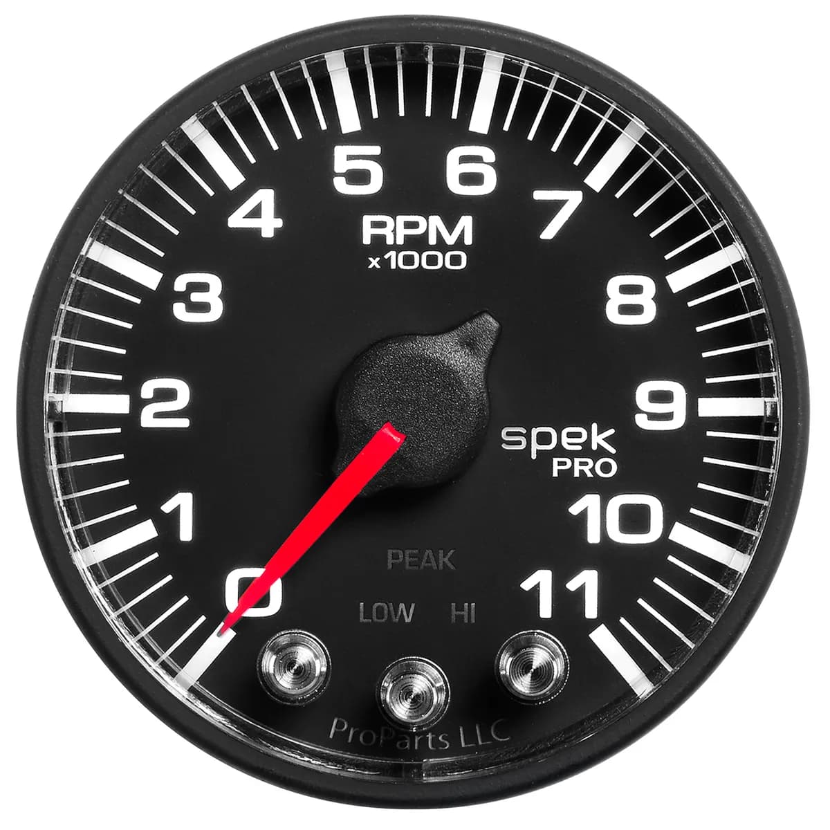 Gauge, Tach, 2 1/16", 11k RPM, w/ Shift Light & Peak Mem, Blk, Spek-Pro