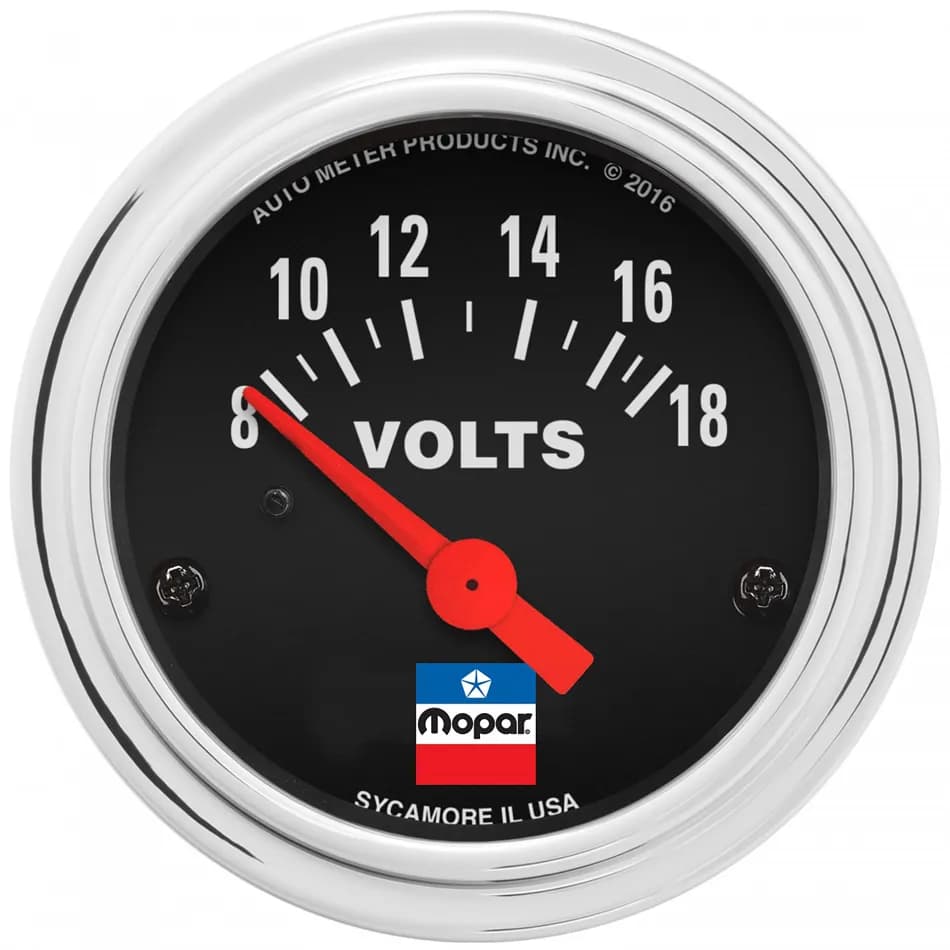 Gauge Voltmeter 21/16 Mopar Classic 818 Volts Electric