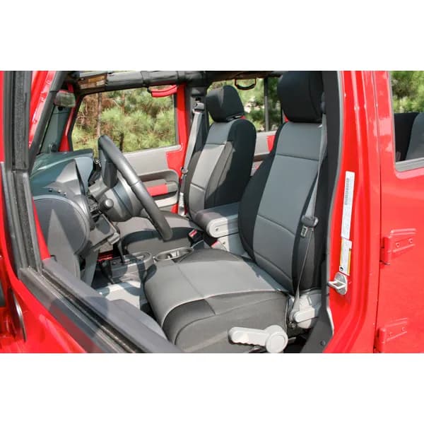 Seat Cover Kit Front Neoprene Black/Gray; 1118 Jeep Wrangler