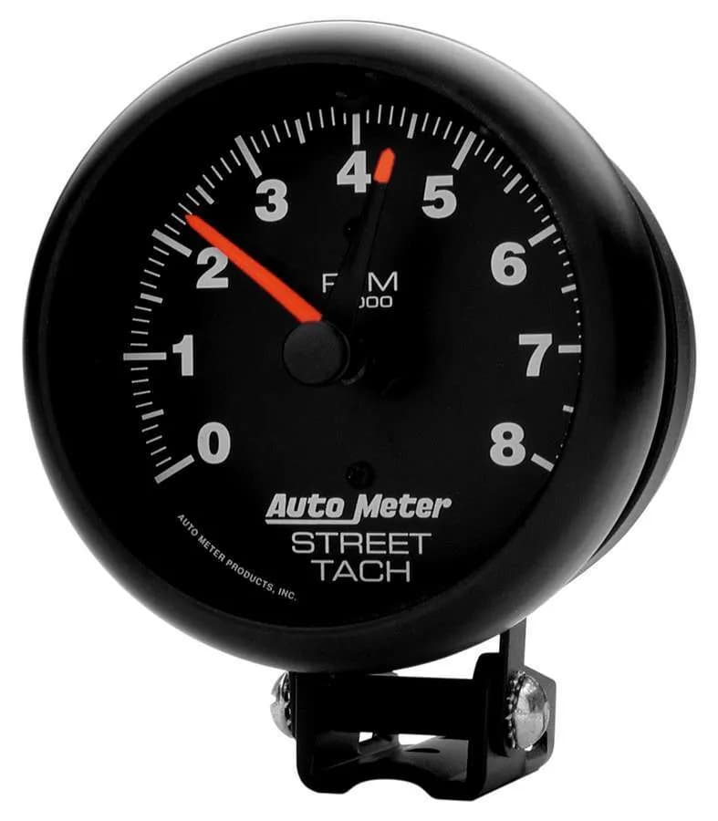 Gauge, Tachometer, 3 3/4", 8k RPM, Pedestal w/Red Line, Z Series