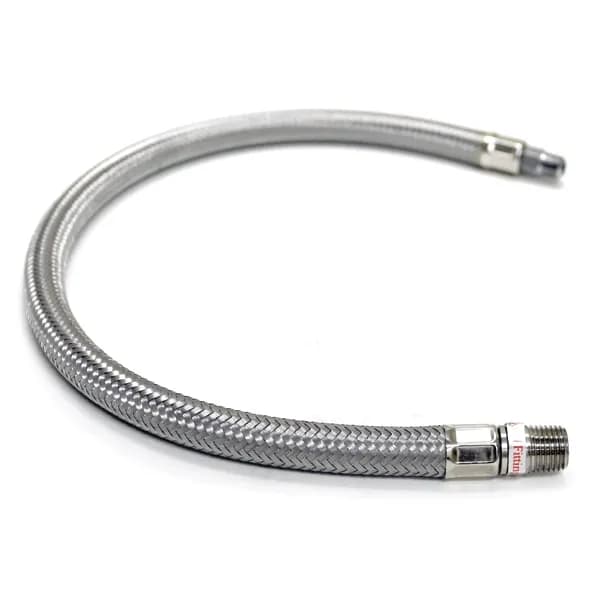 "36"" S.S. Braided Leader Hose w/ Check Valve (1/4"" M to 1/4"" M, NPT, Swivel)"