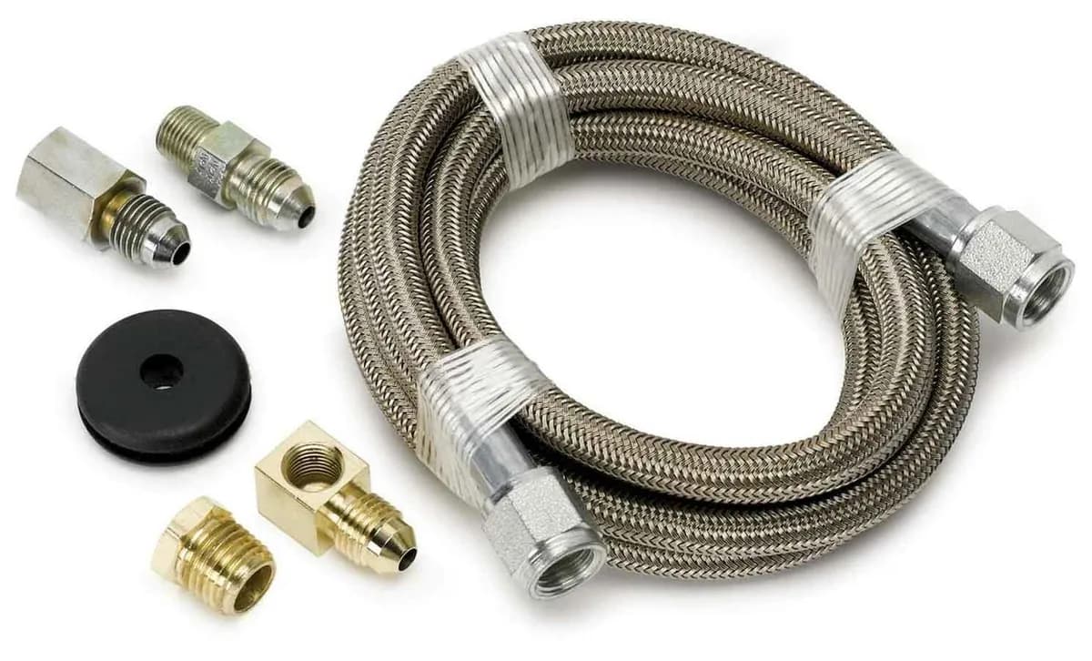 Autometer 3228 Line, Braided Stainless Steel, #4 Dia., 6ft. Length, -4an And 1/8 Nptf Fittings