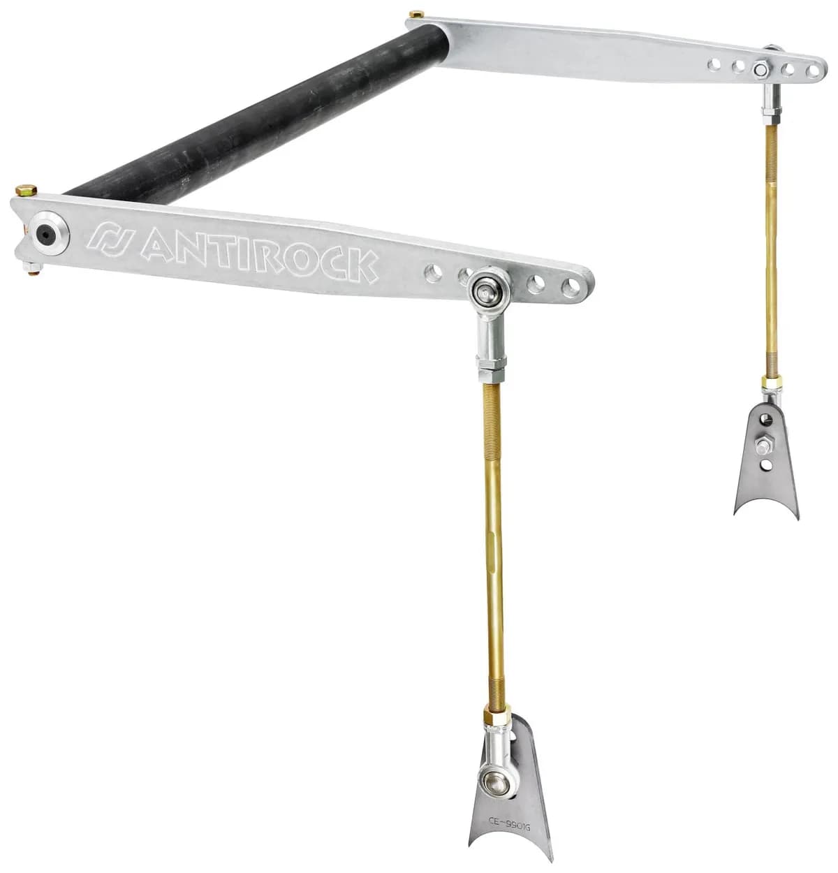 Antirock Sway Bar Kit Universal 50 Inch x 1 Inch Bar 18 Inch Aluminum Arms RockJock 4x4