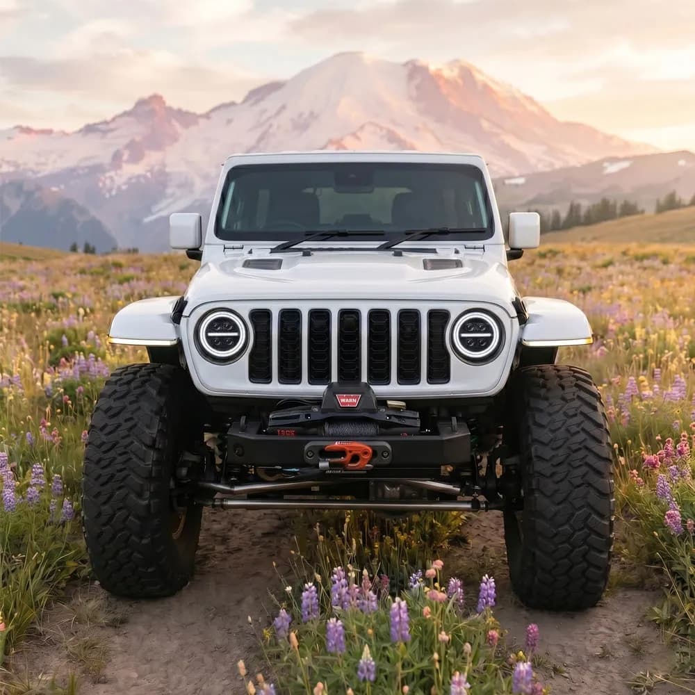 Onyx Series RGB LED Headlights for Jeep Wrangler JL & Gladiator JT – 8-Core Projector with App Control (Pre-Sale)