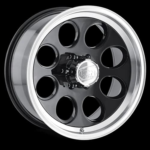 Cast Aluminum Wheels 171 BK 16x10 Machined Lip Black 6 On 139.7 Bolt Pattern -38 Offset ION Wheels