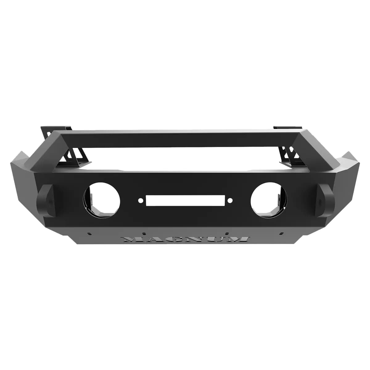 Magnum Front Stubby Winch Ready Bumpers Black Textured Alloy Steel