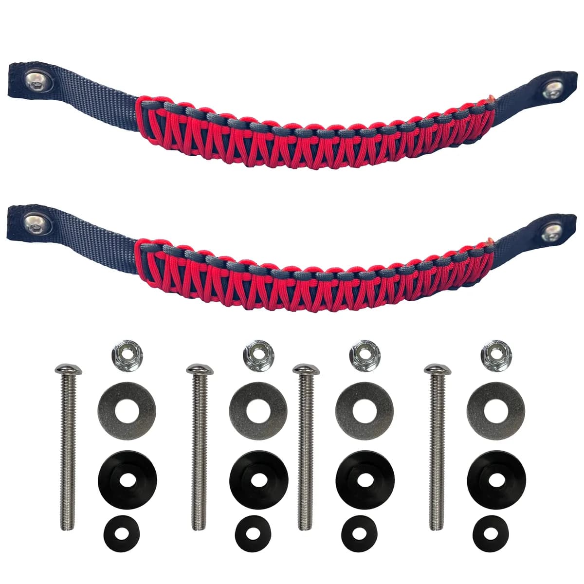 Paracord Grab Handles Front Pair Bolt-On For Jeep Wrangler Jl, Jlu & Gladiator 2018-2025 - 550 Paracord | Bartact | Black / Khaki