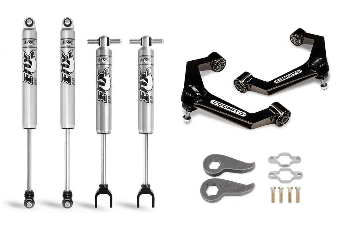Cognito 3-Inch Performance Leveling Kit with Fox PS 2.0 IFP Shocks for 11-19 Silverado Sierra 2500 3500 2WD 4WD