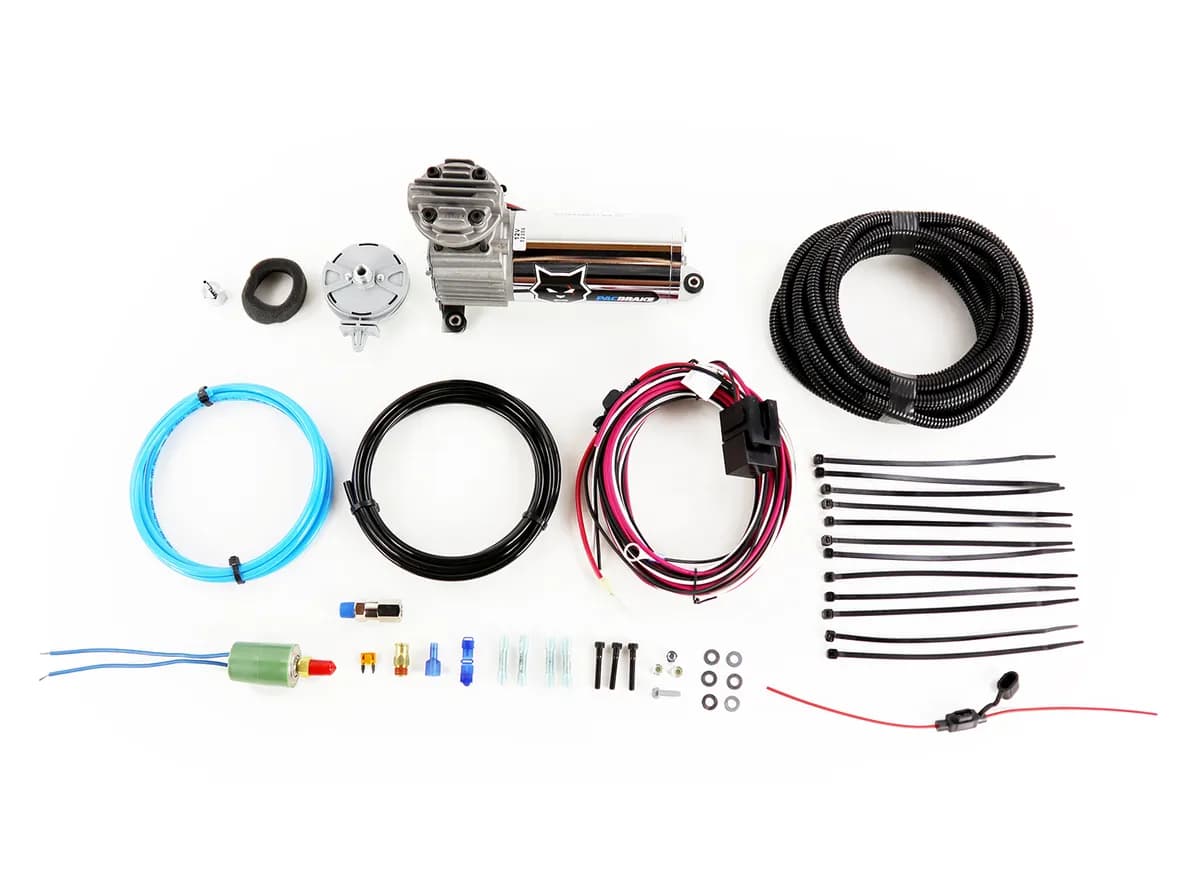 12V HP325 Series Premium Air Compressor Kit Consists Of Air Compressor Pre-Built Wiring Harnesses And Required Hardware Pacbrake